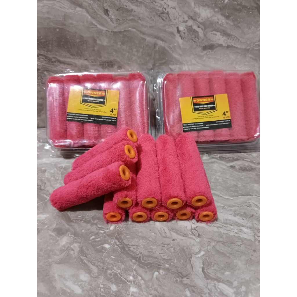 GROSIR 1-6 KOTAK ISI REFFIL BULU DOMBA KUAS CAT ROLL 4" INCH - BULU KUAS ROLL - BULU KUAS CAT BAGUS
