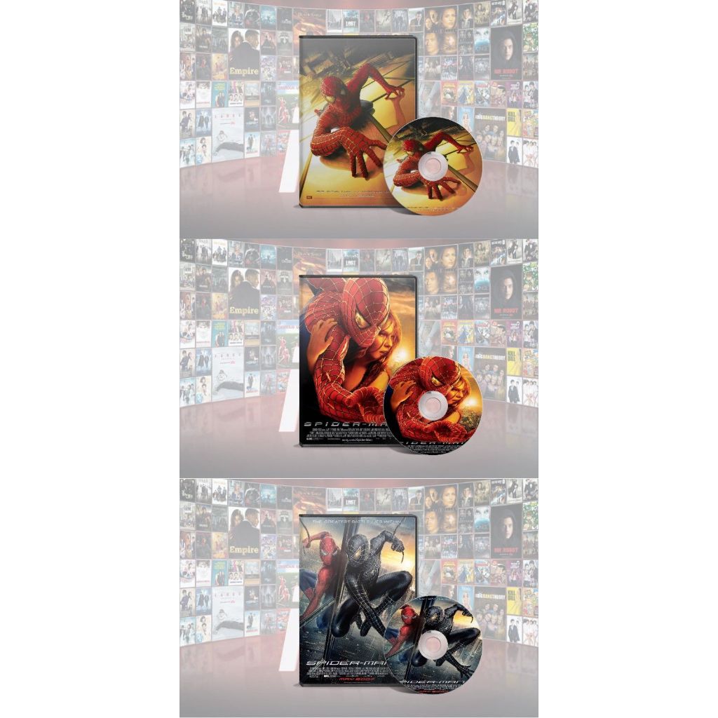 DVD Spider-Man (2002) + DVD Spider-Man 2 (2004) + DVD Spider-Man 3 (2007)