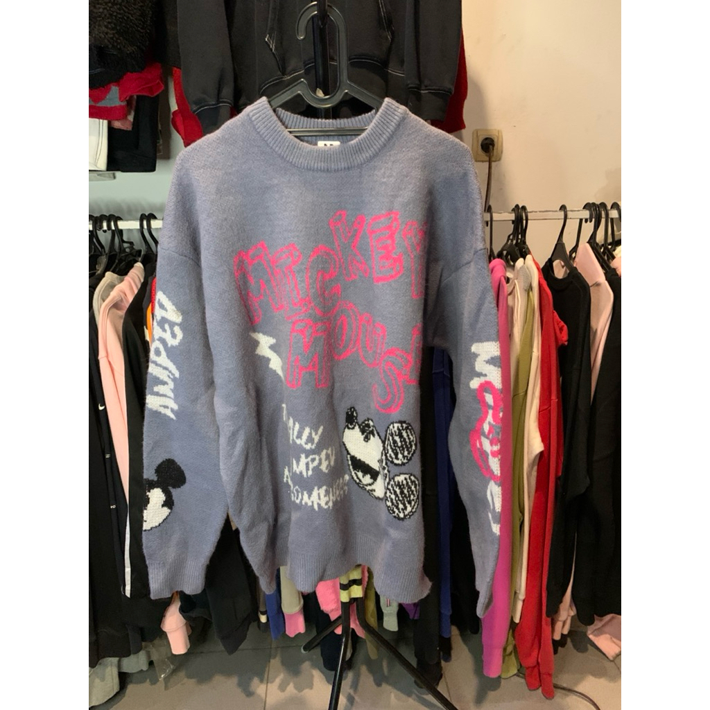 sweater disney mickey rajut new