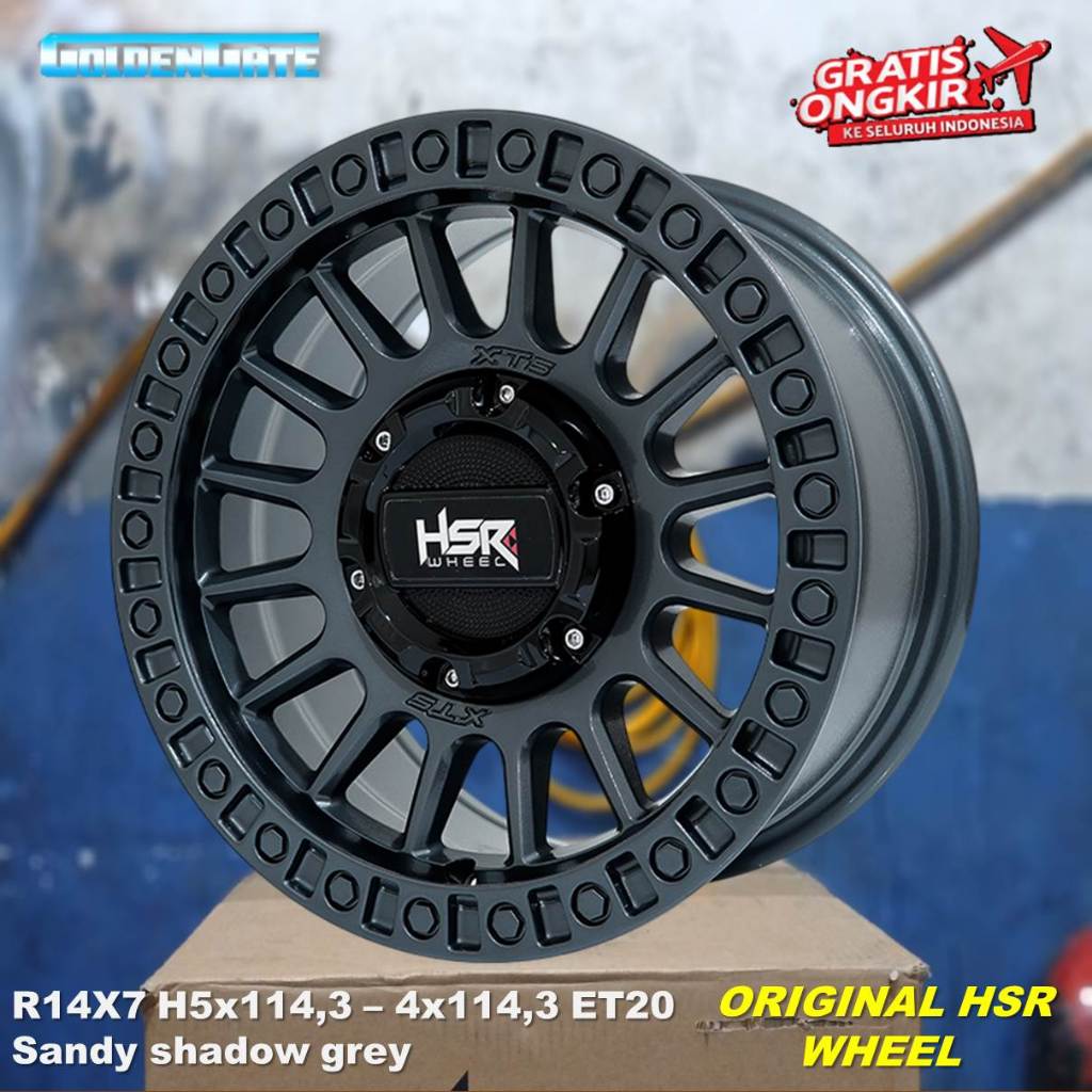 Velg mobil ring 14 baut 5x114,3 4x114,3 hsr xts05 cocok untuk muatan mobil l300 carry granmax dll