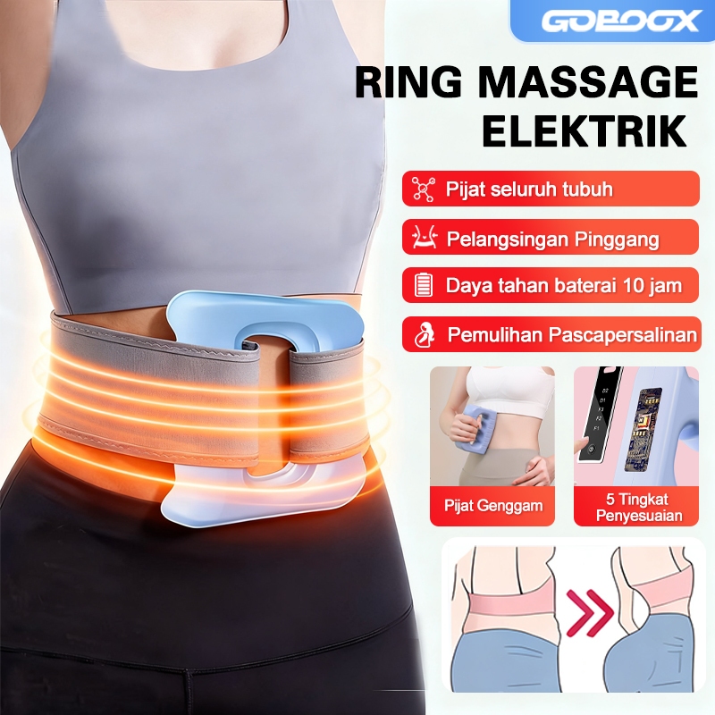 GOBOOX Multifungsi Alat Pijat Elektrik Massage Ring Belt Portable Alat Pembakar Lemak Perut Alat Pij