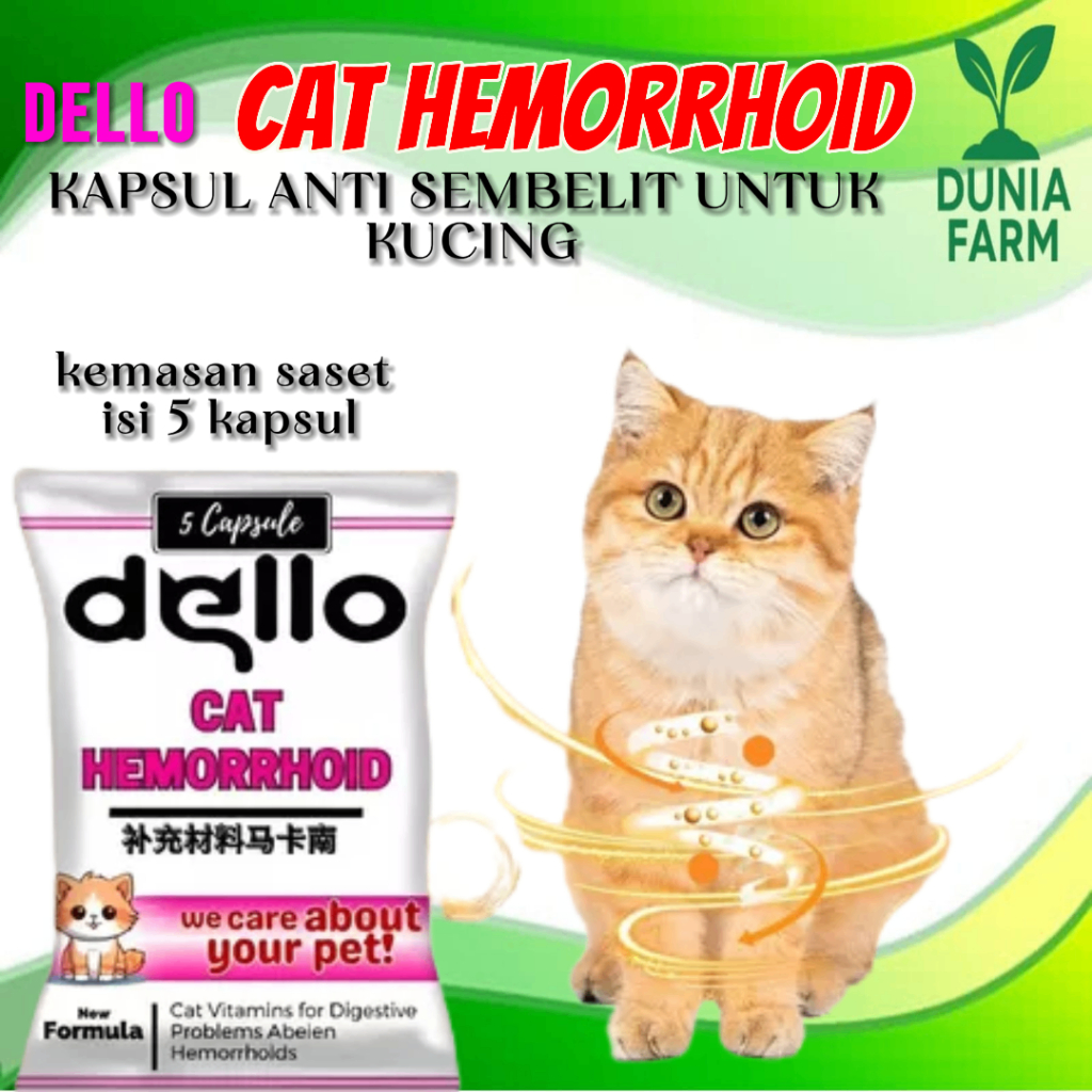 Kapsul untuk Kucing Sulit Susah Buang Air Besar Pup Poop BAB Wasir Konstipasi Ambeien DUNIAFARM