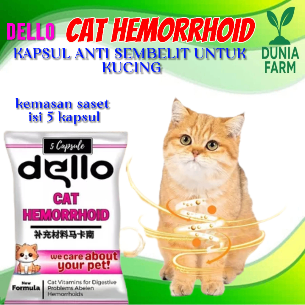 Kapsul Ampuh Untuk Kucing Sulit Susah Buang Air Besar Pup Poop BAB Wasir Konstipasi Ambeien