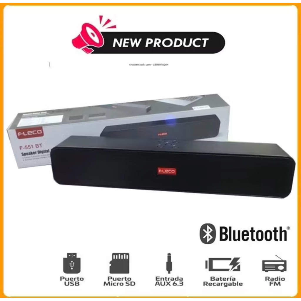 FLECO F-551BT Speaker  Soundbar Bluetooth Wireless - Speaker Digital Soundbar FLECO F 551 BT