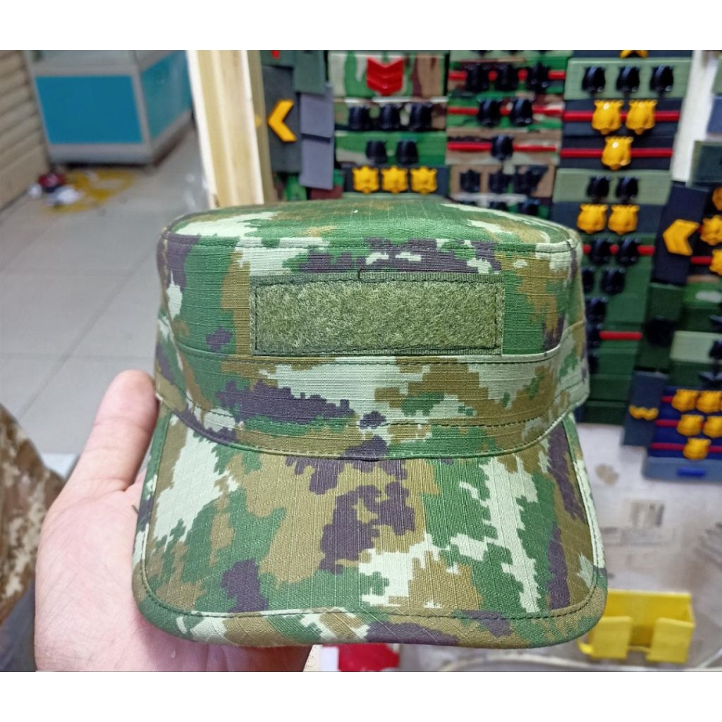 Topi Pet PDL TNI Terbaru Sage Green Bahan Woll Kualitas Terbaik