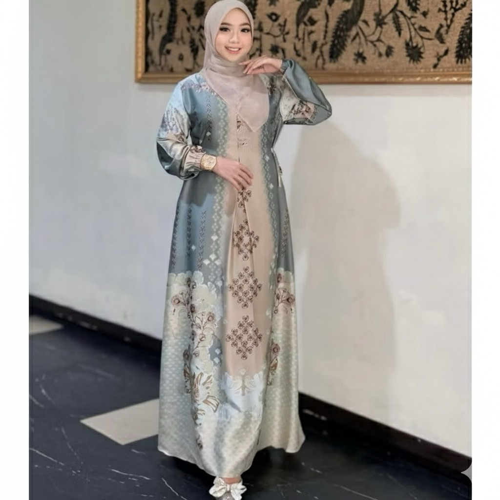 Gamis Silk Premium |Gamis Silk |Gamis Silk Motif Terbaru |Gamis busui wanita |Gamis Pesta kondangan 