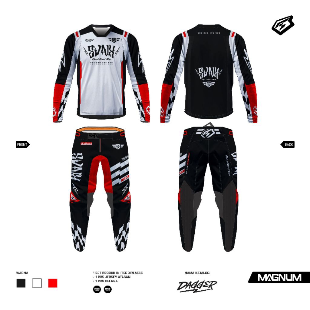JERSET SVNX TYPE MAGNUM / JERSEY SET MOTOCROSS / JERSET MAGNUM DAGGER SERIES
