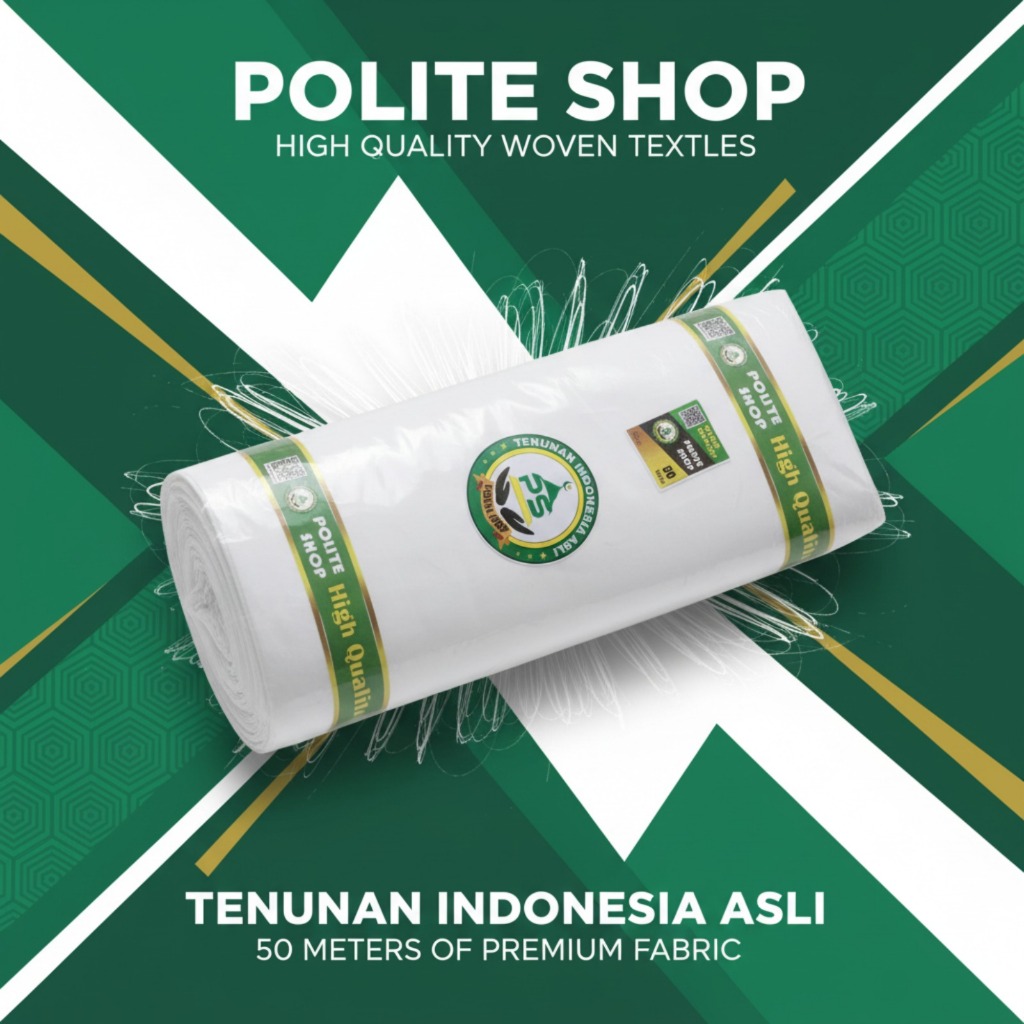 Merk Polite Shop 1 roll Kain Kafan Lebar 90 cm Panjang 50m - Kain mori kaci blacu