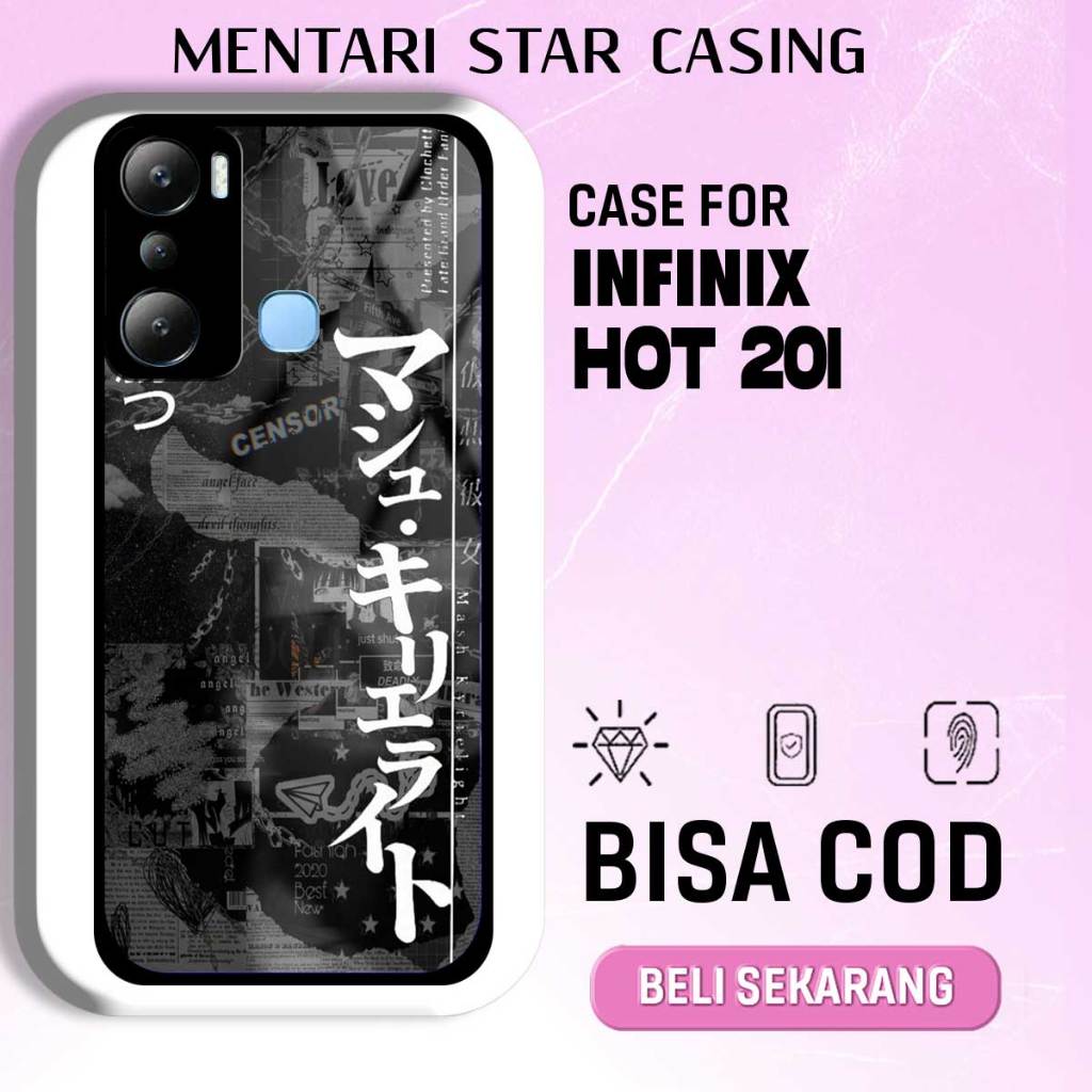 CASE INFINIX HOT 20i - SOFTCASE PREMIUM MATE HARD CASE - CASE GLOSY HOLOGRAM MOTIF ART
