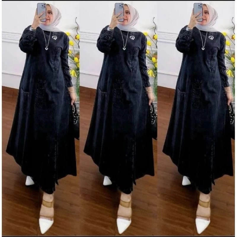 Dress Jeans Premium Midi Dress Denim Levis Midi Sobek Jeans