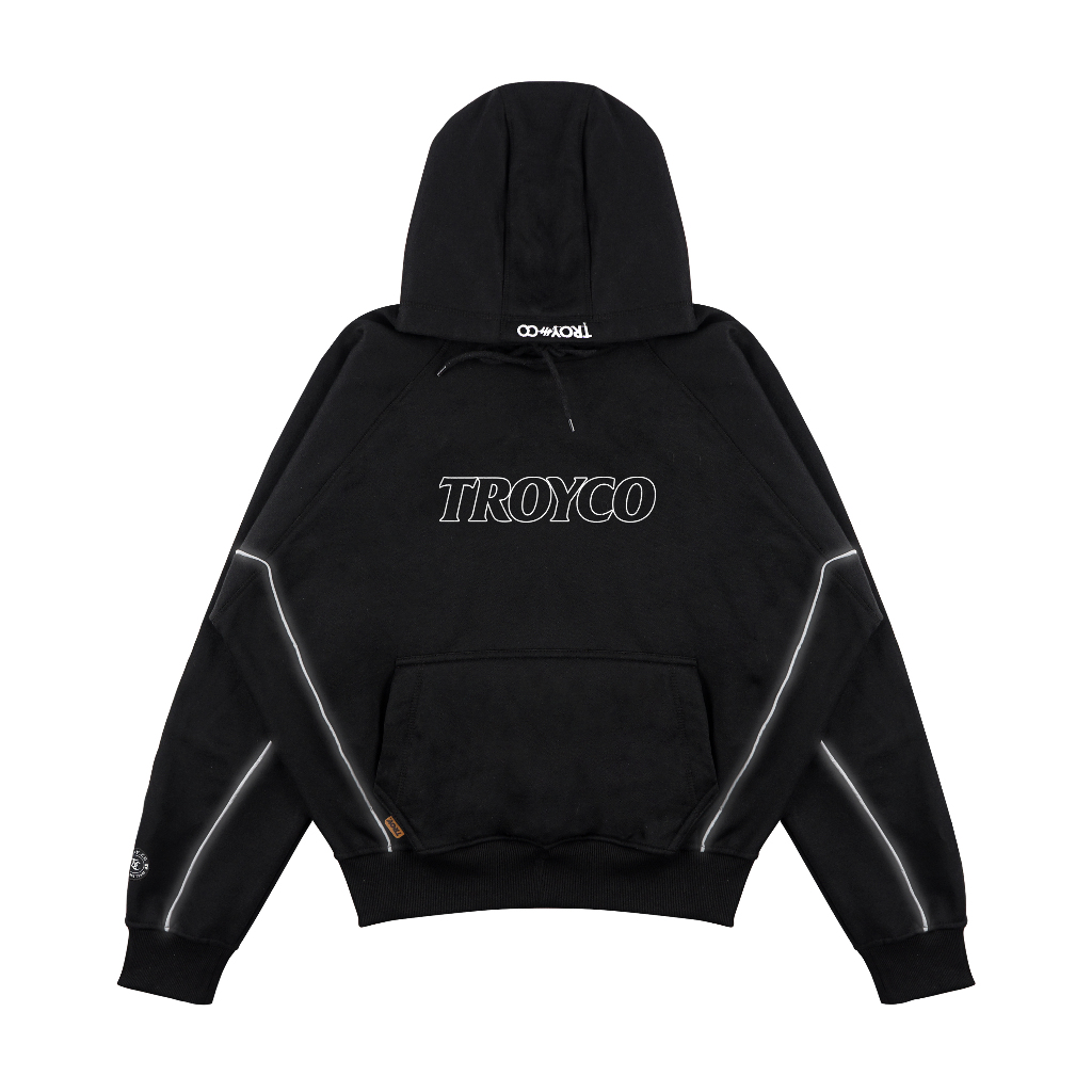 Troy Company Boxy Hoodie Starlight Black Atelier - Hoodie Boxy Reflective Hitam BSH 3374