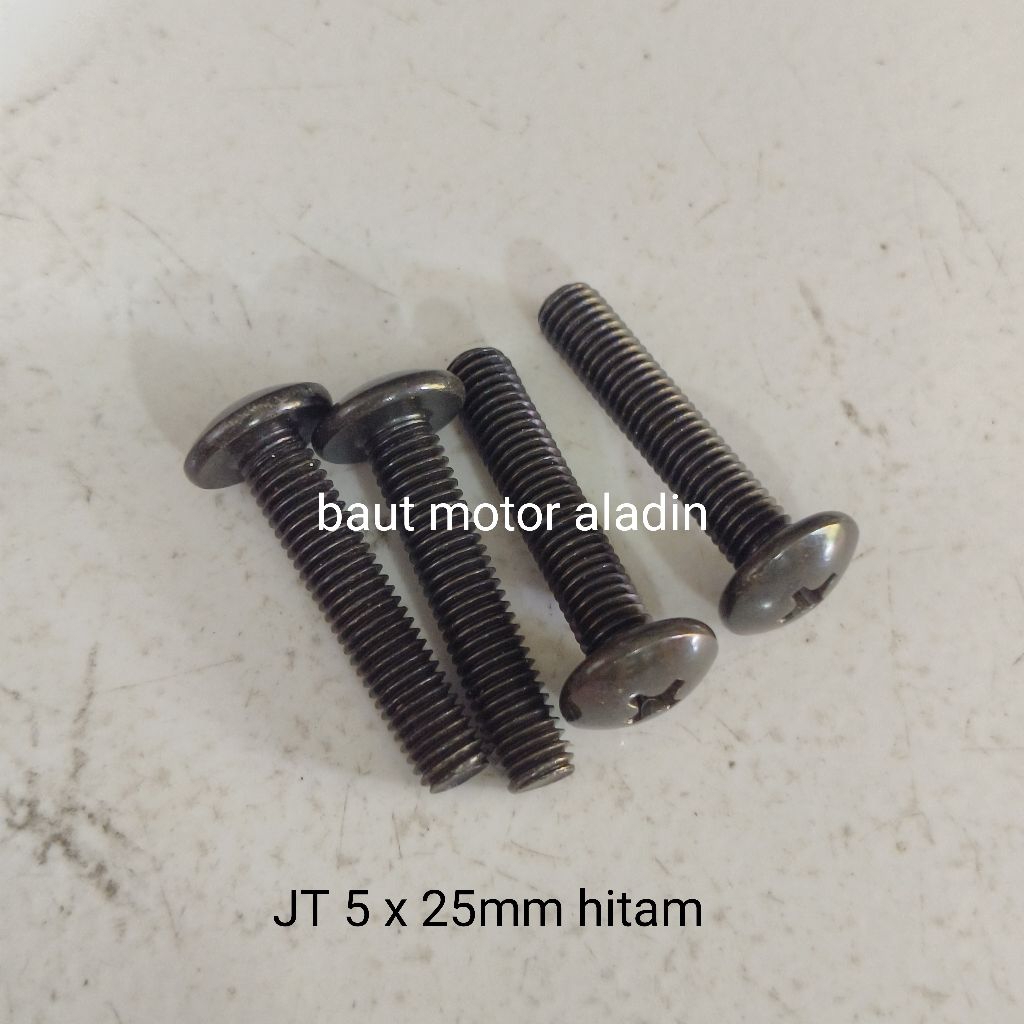 Baut JT payung 8/M5x25mm Hitam (4 pcs)