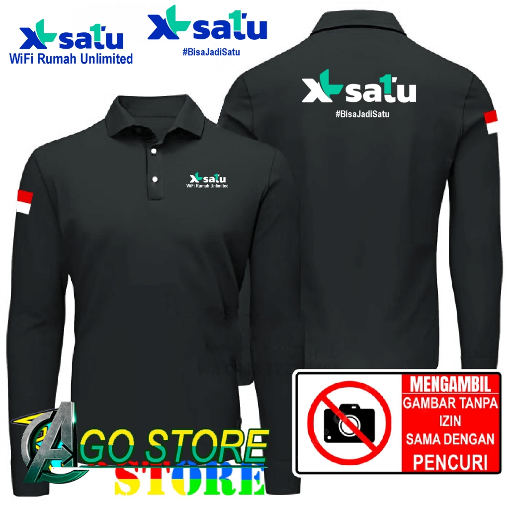 Baju Kerah Model Polo Kaos Kerah XL SATU #BisaJadiSatu XL SATU - Wifi Rumah Unlimited Kaos Wangky AG