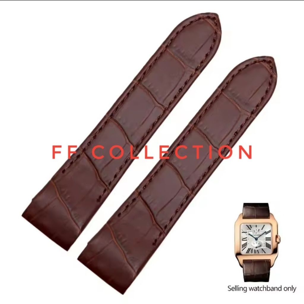 FF ✅️ 23mm 20mm strap tali jam tangan cartier santos kulit asli leather strap santoz