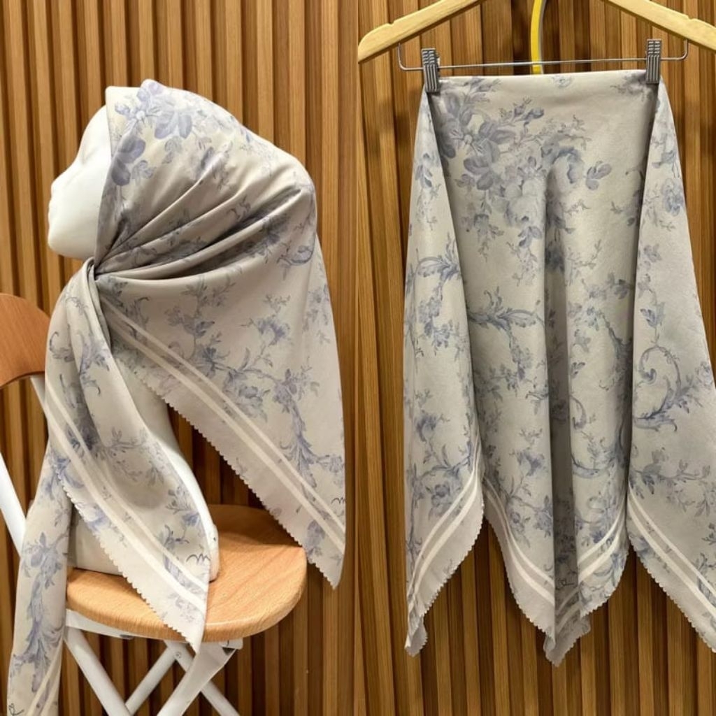 Jilbab Voal 110 x 110 , jilbab motif bunga