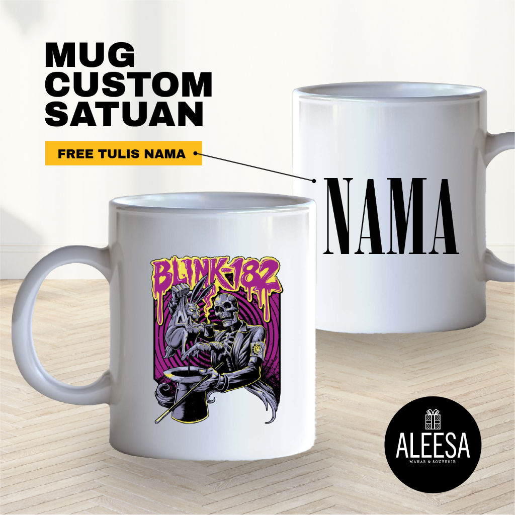 Mug custom sablon satuan / mug kado custom / Band Blink 182