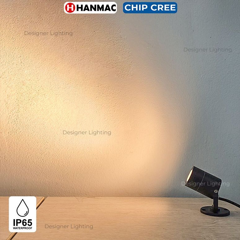 Lampu sorot taman led cree 6.5w spotlight 24 derajat ip65 220v warm white 3000K tempel dinding plafo