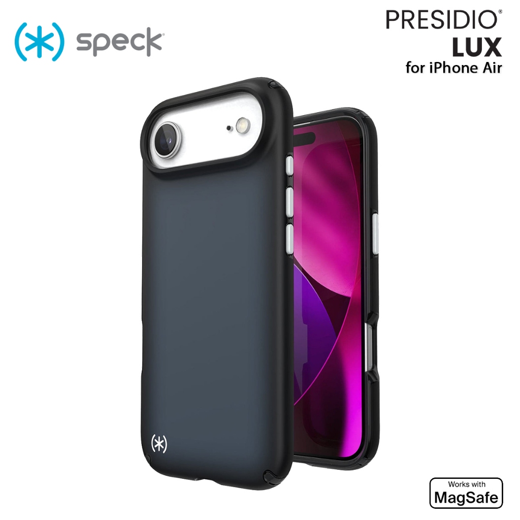 Casing iPhone Air Speck Presidio Lux MagSafe Fade and Scratch Resistant Protective Case - Black Fade