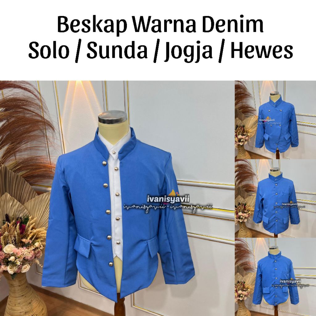 Beskap - Warna Denim | Beskap Jogja / Solo / Sunda / Hewes