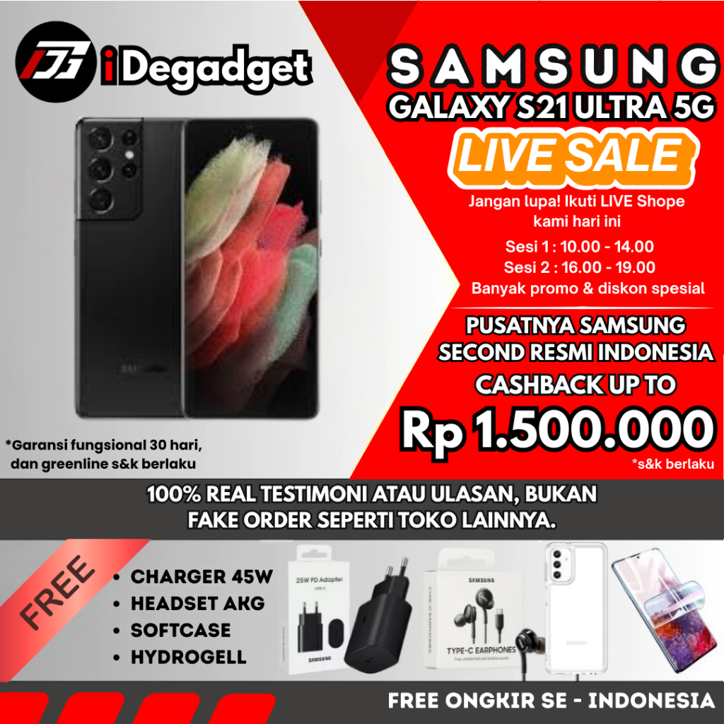 SEIN Samsung Galaxy S21 Ultra 5G 16/512GB 12/256GB Second Fullset Original