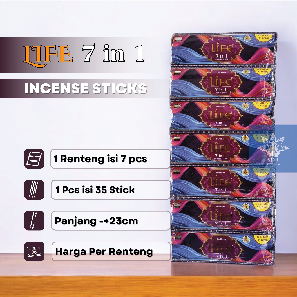 Dupa Life 7 in 1/Life 7 Aroma Aromaterapi Dupa Renteng/Renceng Dupa Darshan Life