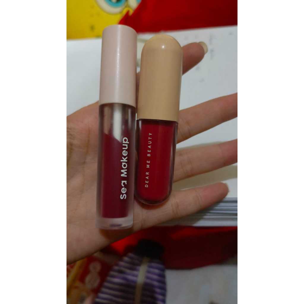 Preloved Bundle Jelly Tint Sea Makeup Shade Popsicle & Serum Liptint Dear Me Beauty Shade Dear Vania