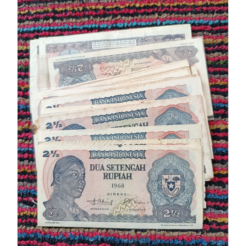 uang kertas kuno 2.5 rupiah sudirman