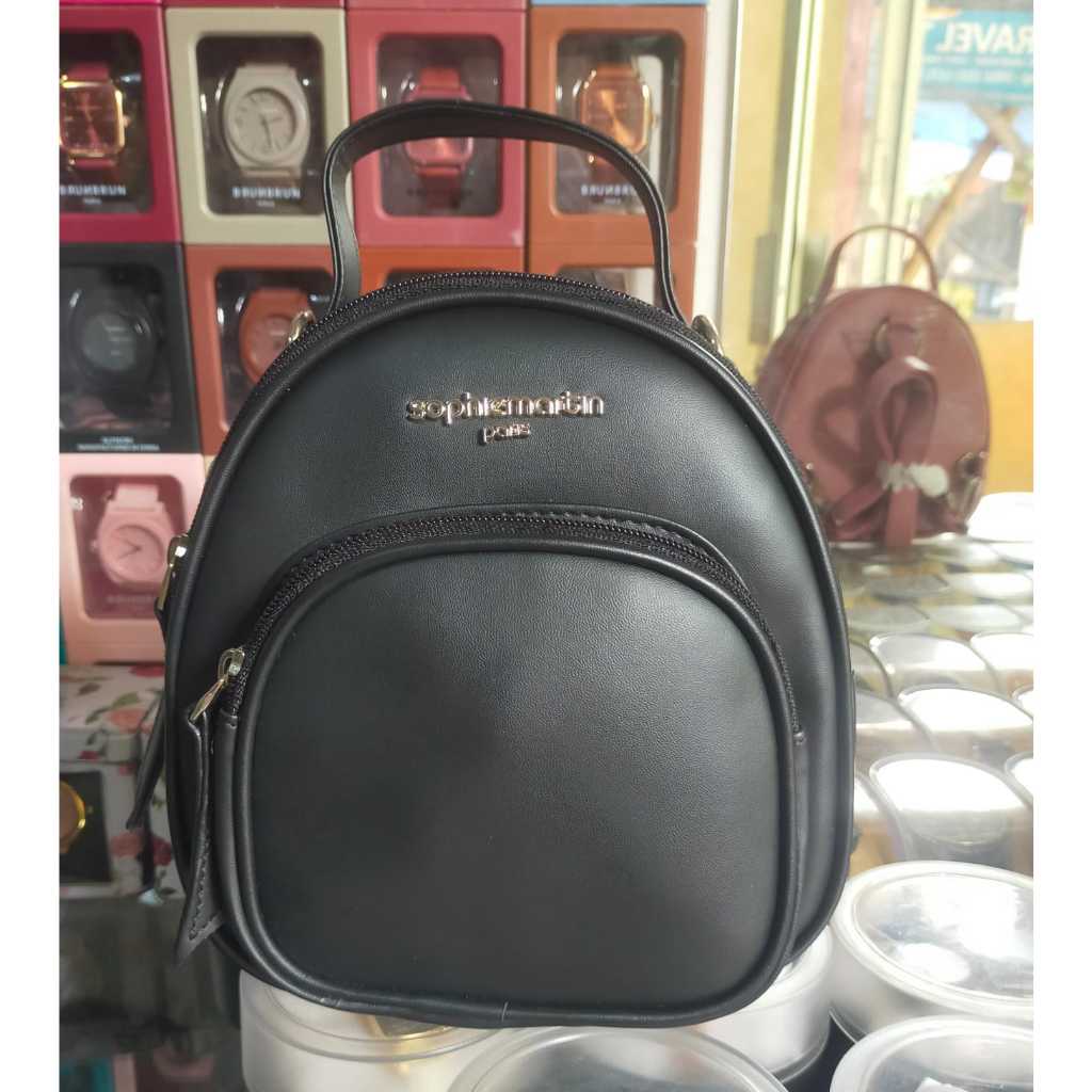 TAS RANSEL HALINKA BLACK - PINK HARGA PROMO