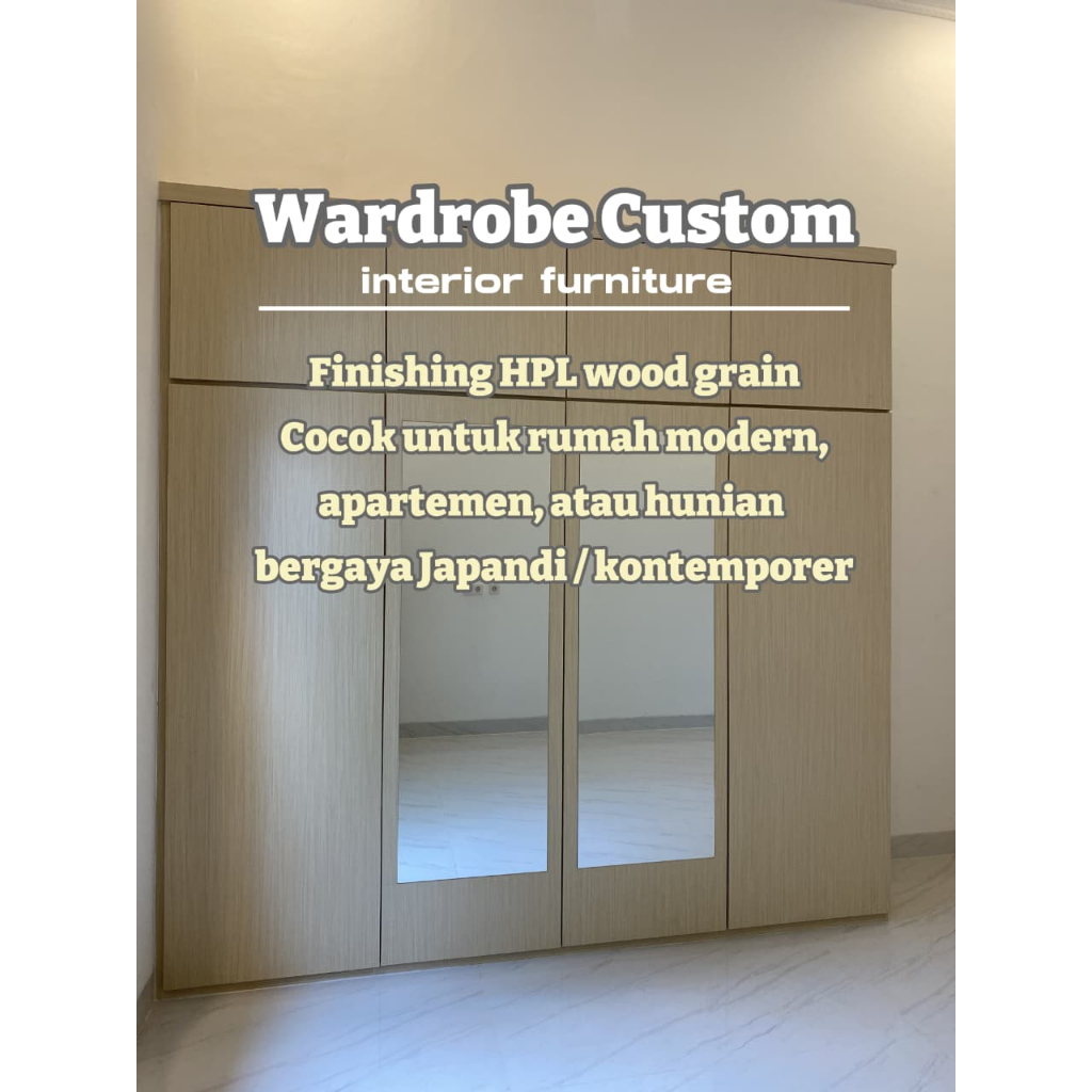 WARDROBE MODERN/WARDROBE JAPANDI/LEMARI PAKAIAN CUSTOM