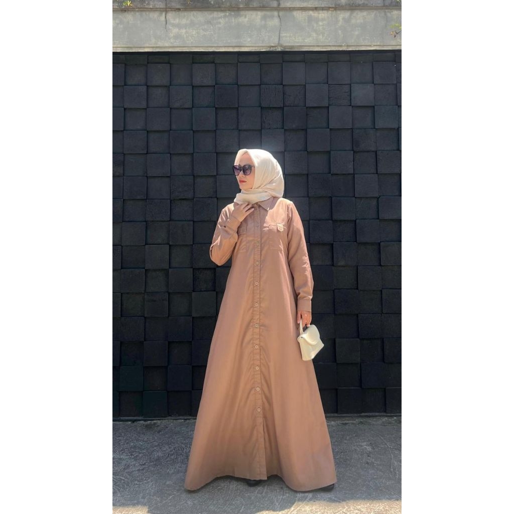 hanin dress by zalifa✔️gamis polos, gamis zalifa, gamis simple