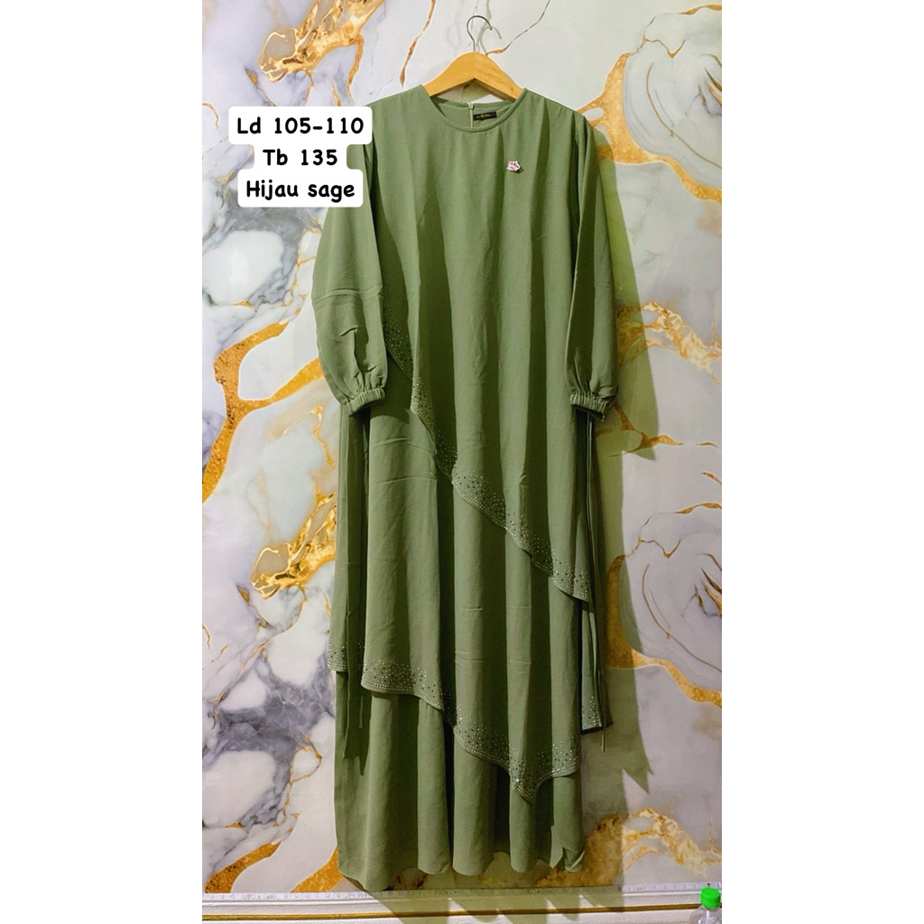 Gamis Warna Hijau Sage Mewah Gamis Buat Kondangan Pesta