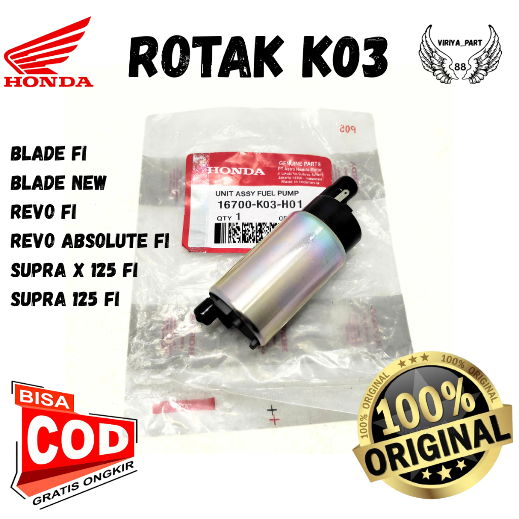ASLI ORIGINAL ROTAK HONDA K03 BLADE FI NEW REVO ABSOLUTE FI SUPRA X 125 FI
