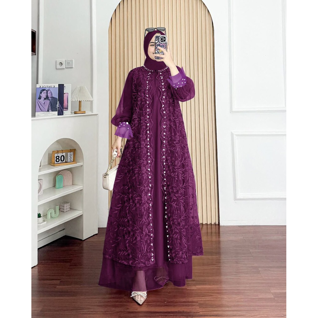 MAXI GAMIS LYODRA ( M L XL XXL ) GAMIS MUSLIM KEKINIAN / MAXI MUTIARA