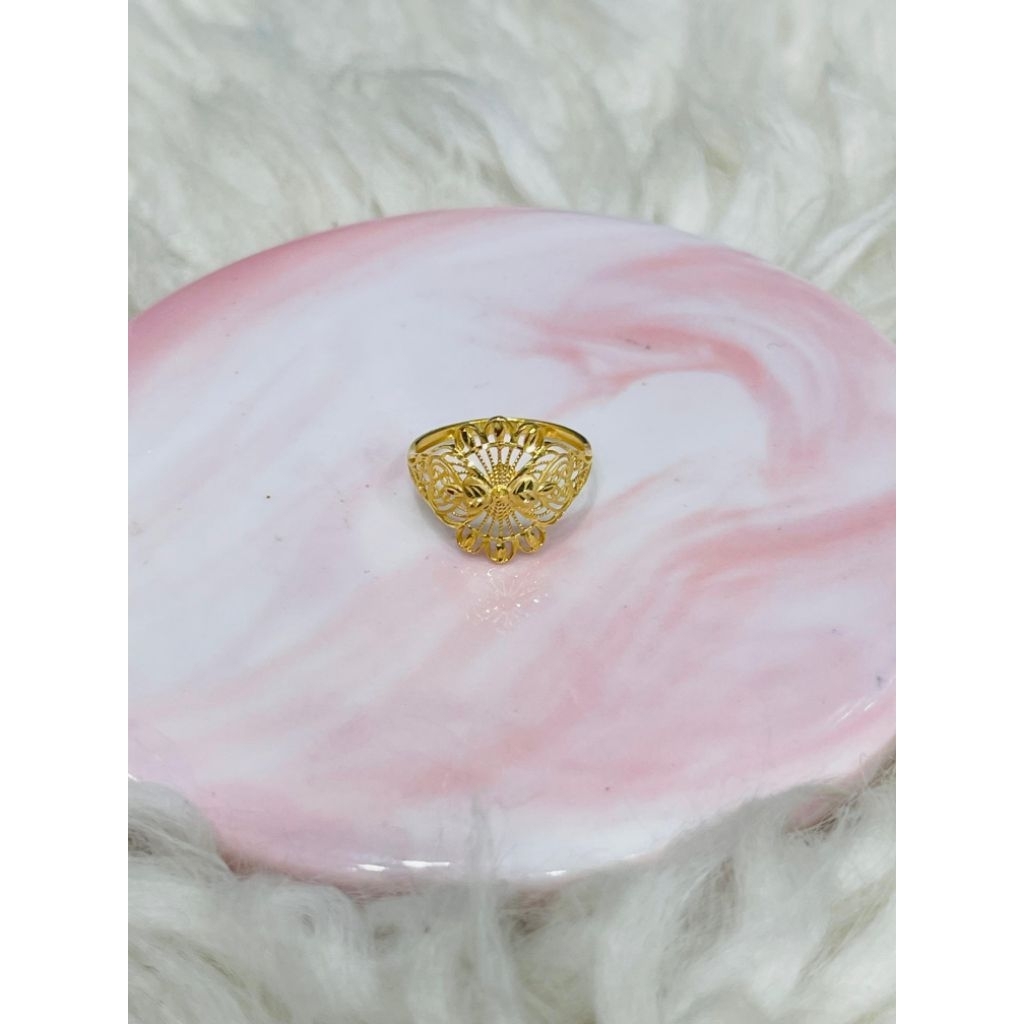 cincin bunga kerawang uk 12 simple mewah emas asli kadar 700
