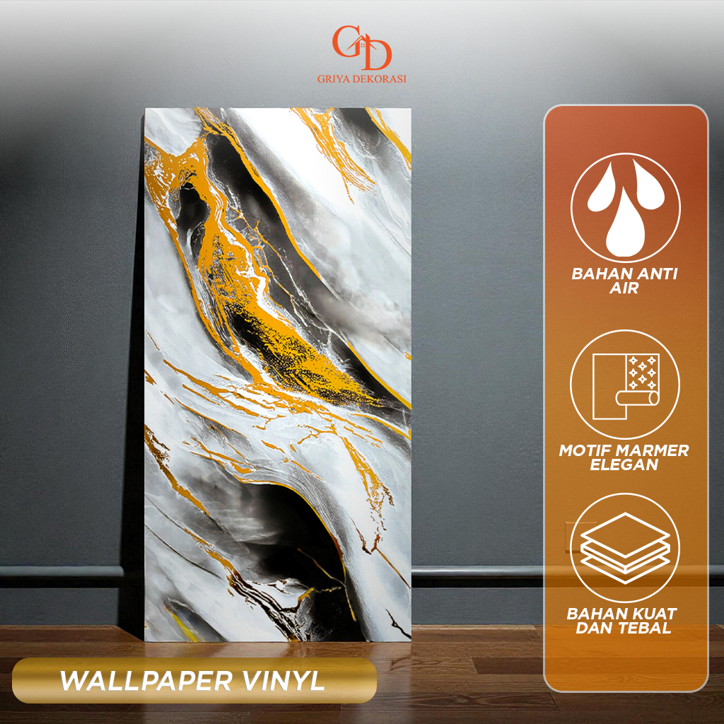 Wallpaper Dinding Vinyl Marble 30 x 60cm Stiker Vinyl Marble Granit Stiker Dinding Dapur 20 PCS