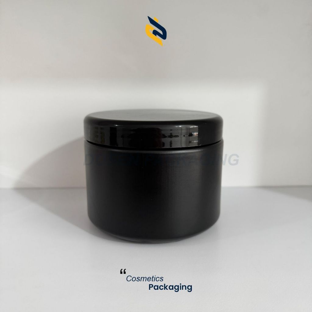 POT SCRUB LULUR 500ML HDPE POT KENCLENG 500ML HITAM SCRUB HDPE