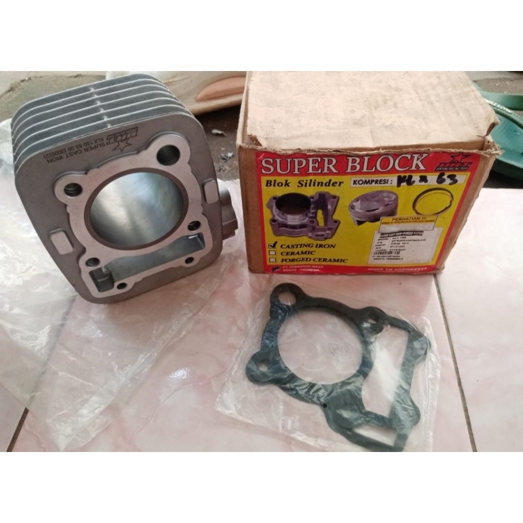 blok/boring Kawasaki KLX dtraker BRT 63 casting iron tanpapiston