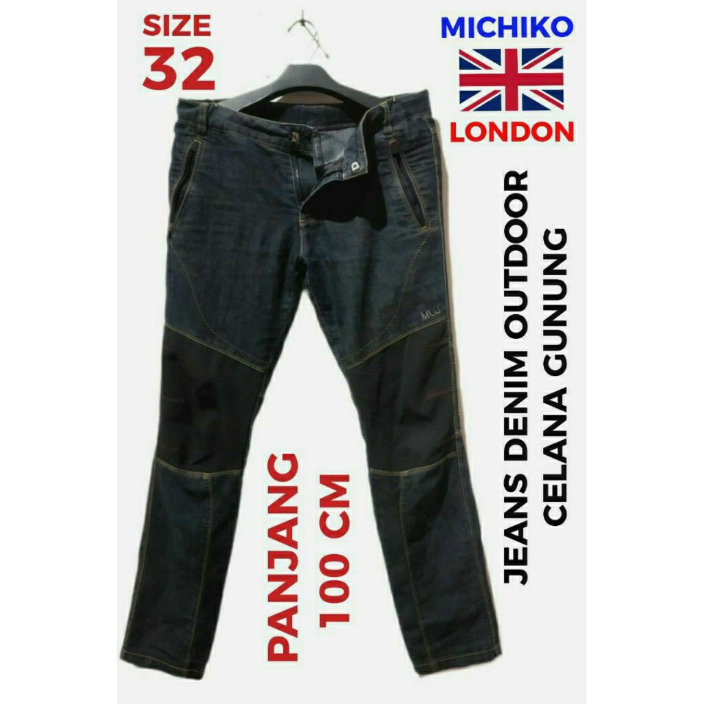 Michiko london jeans denim celana gunung Outdoor
