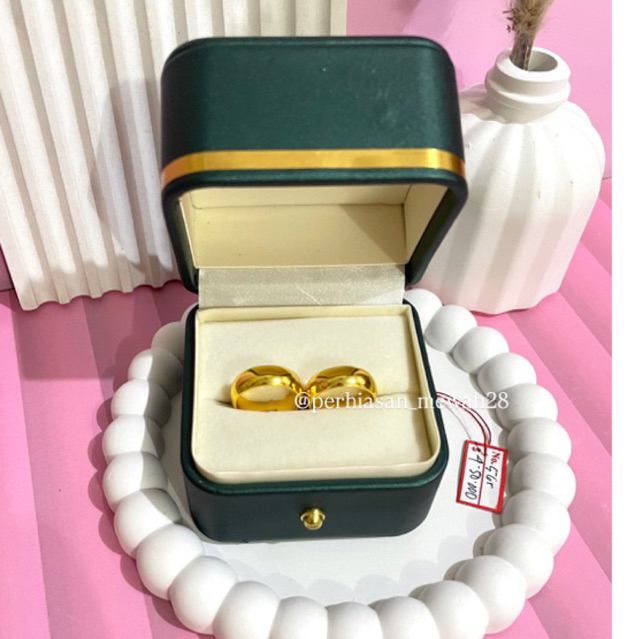 cincin couple/lamaran polos lapis emas