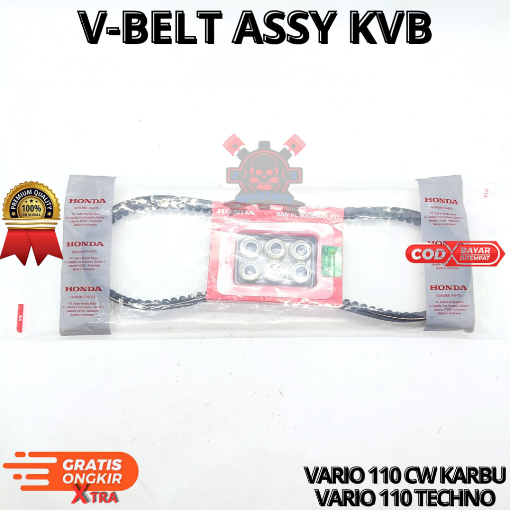 V-BELT ASSY KVB UNTUK MOTOR VARIO 110 CW KARBU,VARIO 110 TECHNO.AHM BERKUALITAS ORIGINAL ASLI ORI