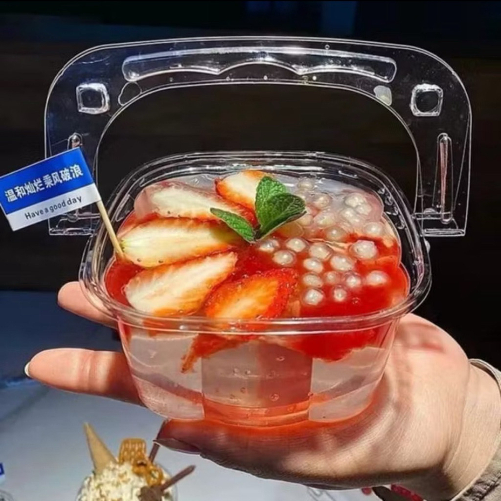 (25pcs)Mika Keranjang 500 ml mika tenteng 500 ml mika salad mika buah