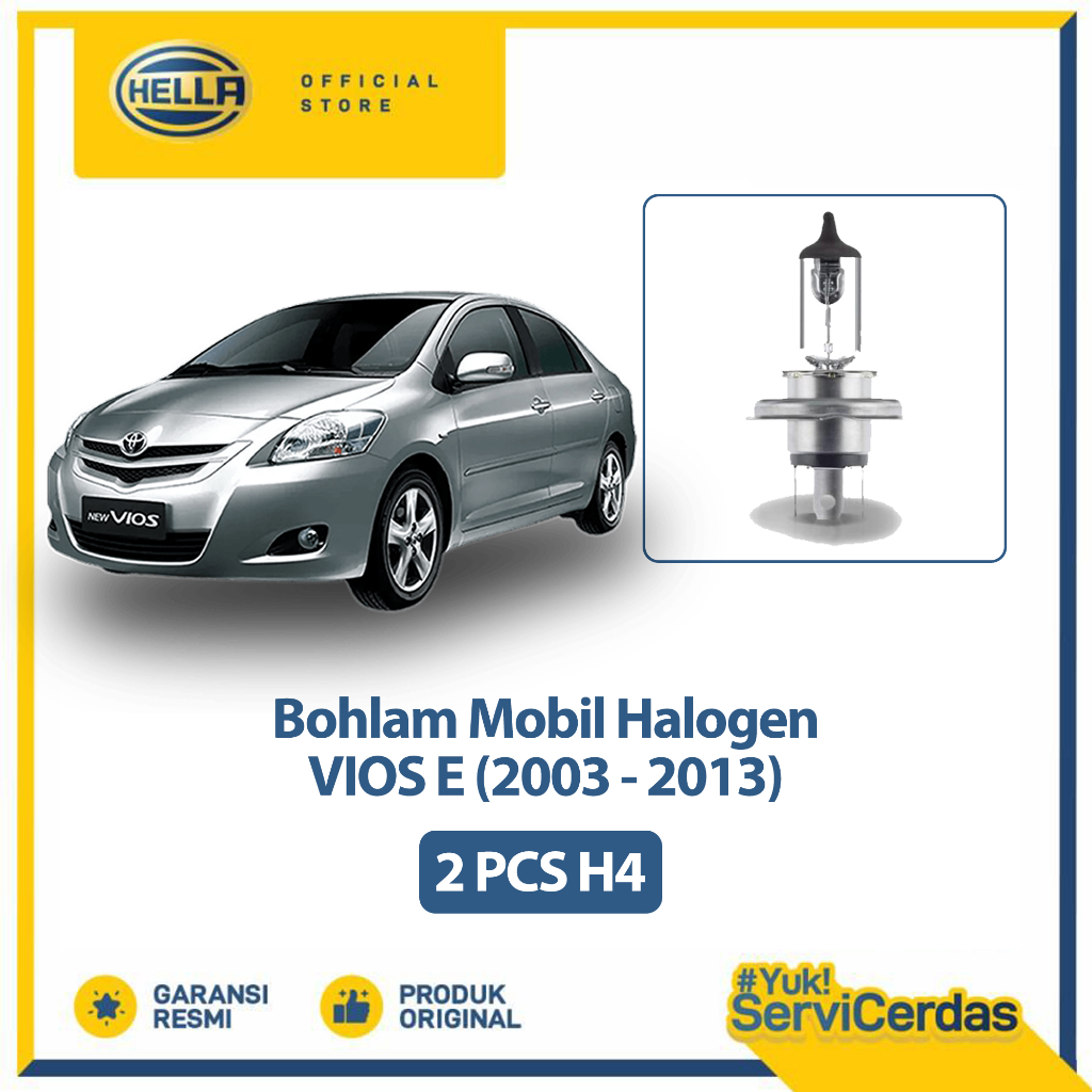 Lampu Mobil Vios E 2003 - 2013 H4 (2 pcs) - Bohlam Mobil Hella