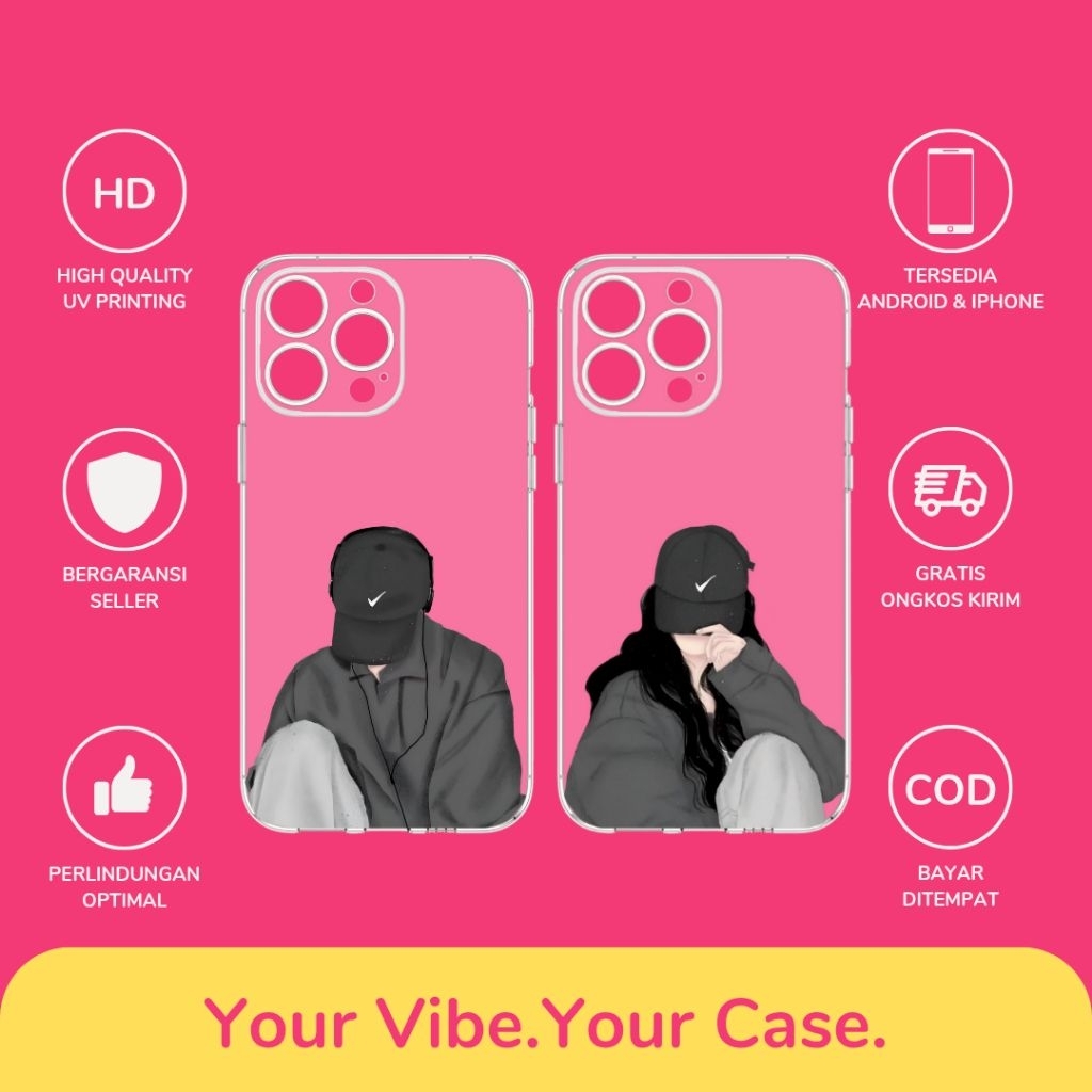 Custom Case Desain Couple All Type Hp Android & iPhone Bahan Softcase Silikon