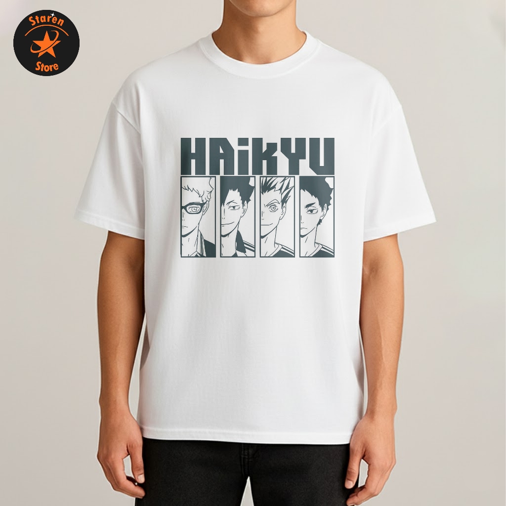Baju Kaos Anime Haikyuu Unisex Pria Wanita Bahan Combed Premium