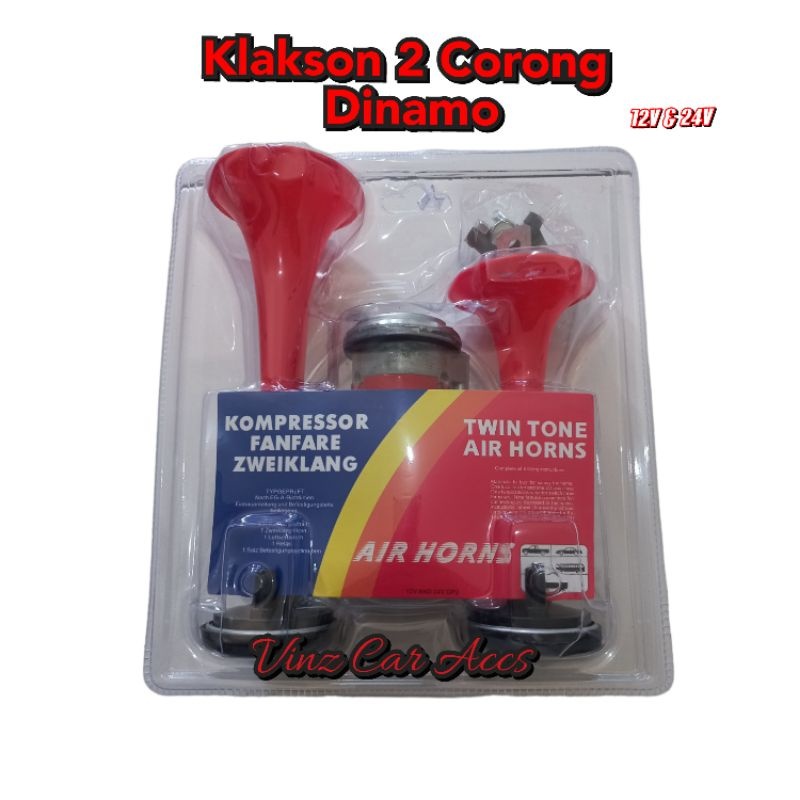 KLAKSON 2 TEROMPET DINAMO 12V - 24 VOLT