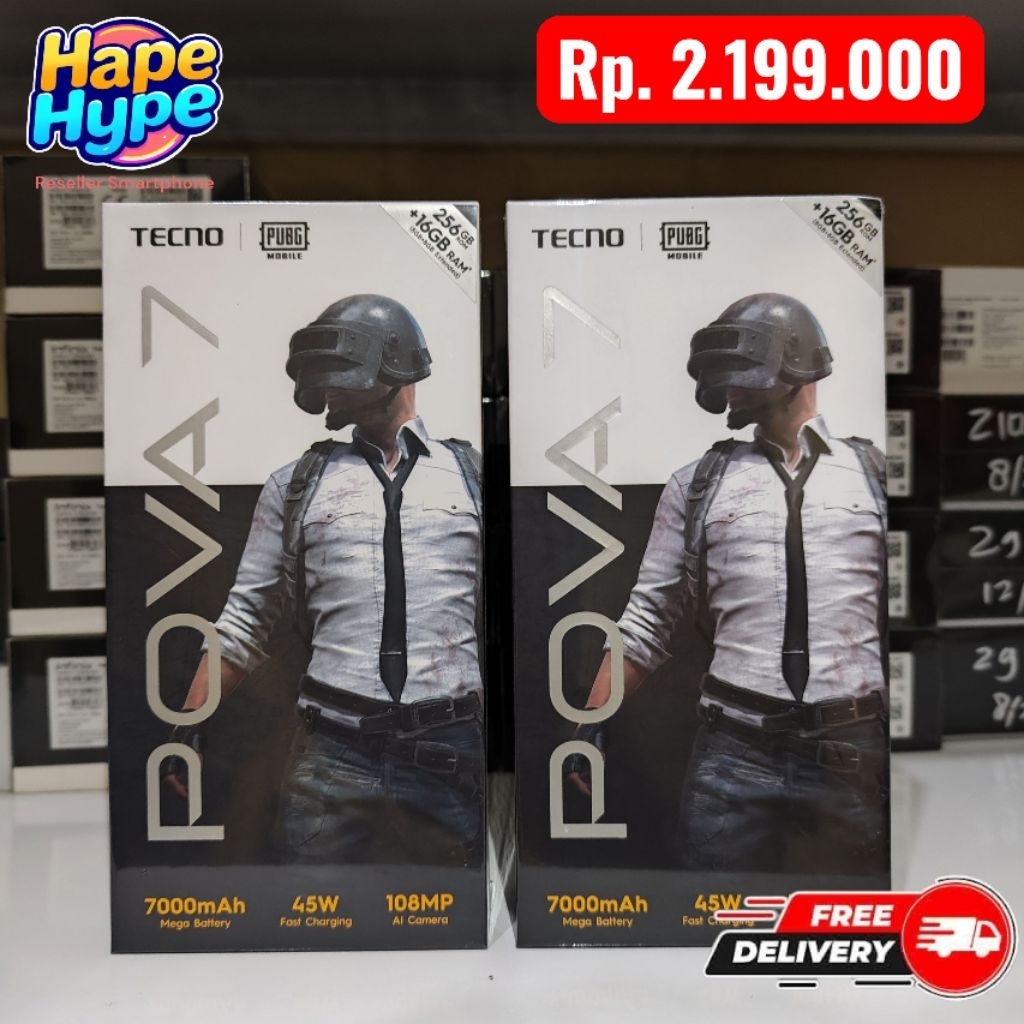 tecno pova 7 4G Ram 8/256GB & 8/128GB kamera sony Garansi Resmi