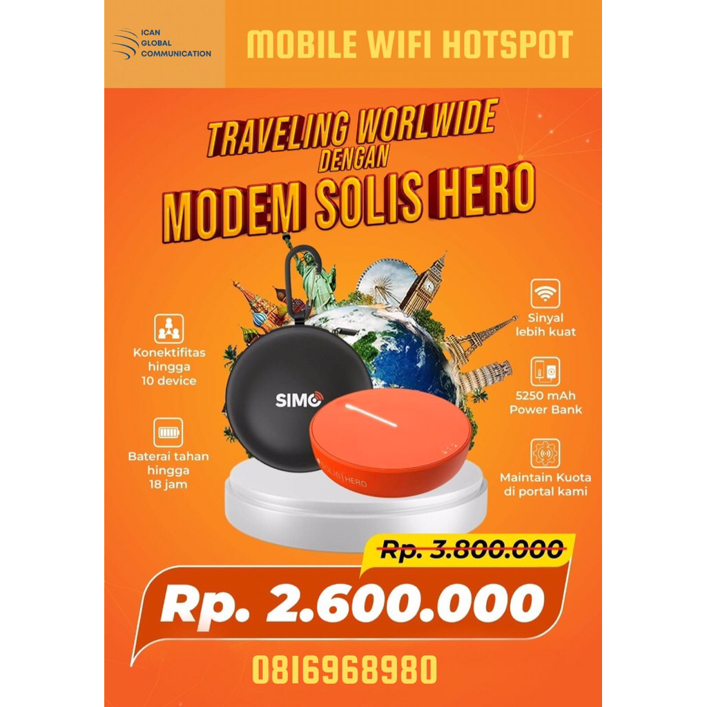 Modem Skyroam solis - paket Wifi Portable - mobile wifi hotspot