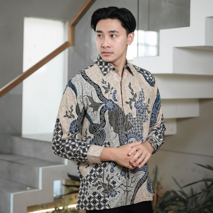 Hardi Batik Dobby - ANDARA CREAM | Kemeja Batik Pria Lengan Panjang