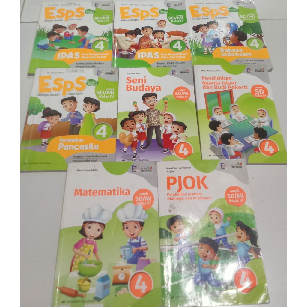 Esps Ipas vol 1 dan 2 bahasa Indonesia Pancasila Seni budaya Agama Islam Matematika Pjok SD/MI kelas