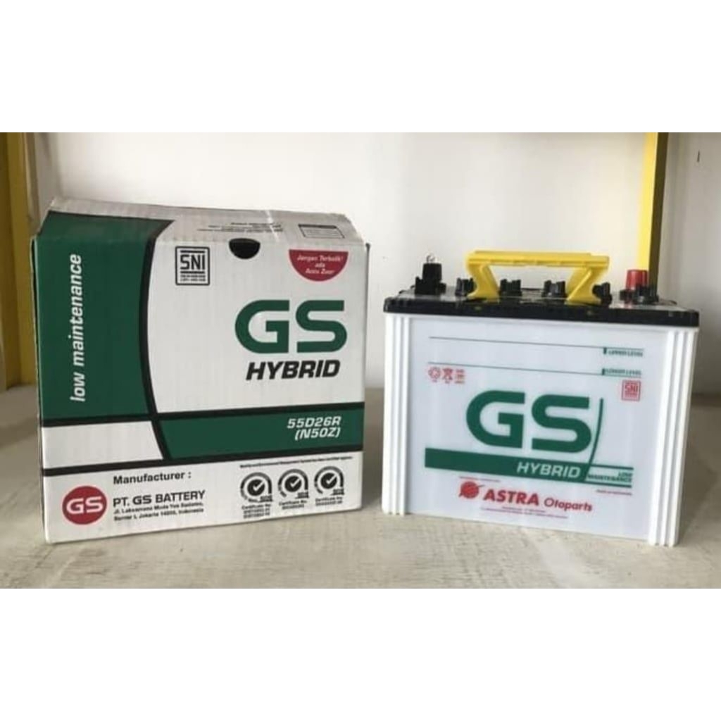Aki/battery basah GS Astra N50Z hybrid/55D26R (60 ampere)